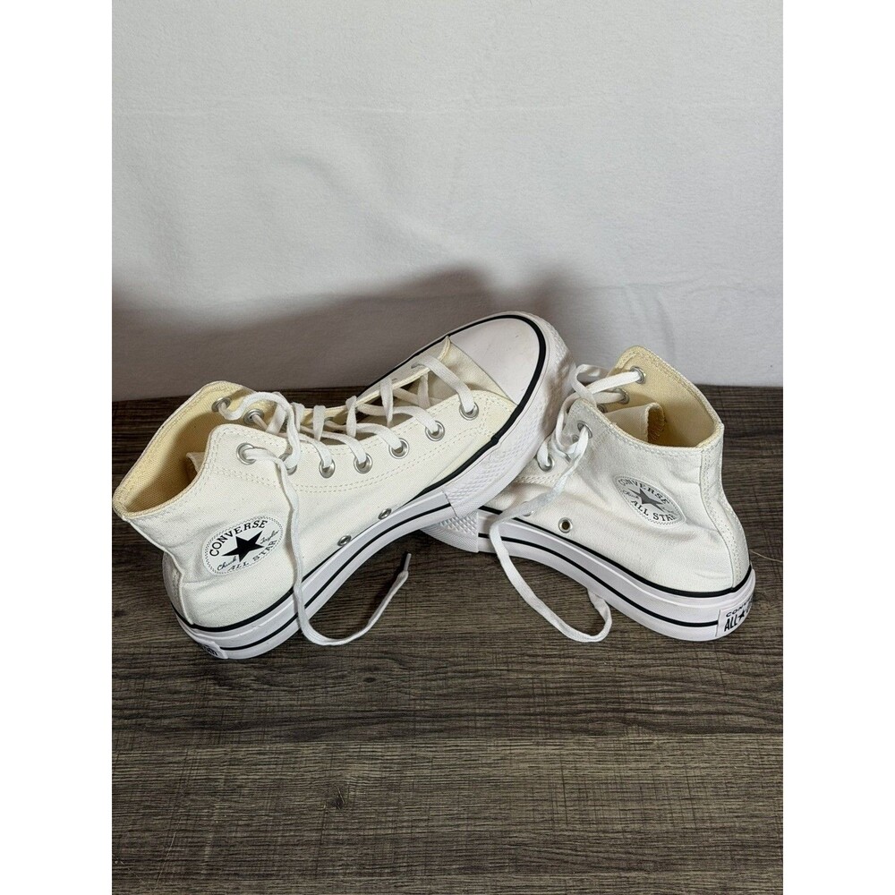 Converse Chuck Taylor All Star Platform High Top White Canvas Lace-Up 560846F